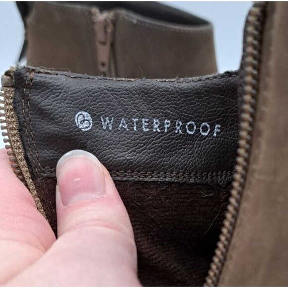 Blondo Nivada Waterproof Taupe Leather Ankle Boots Zipper Size Women's 6.5 - Picture 10 of 11